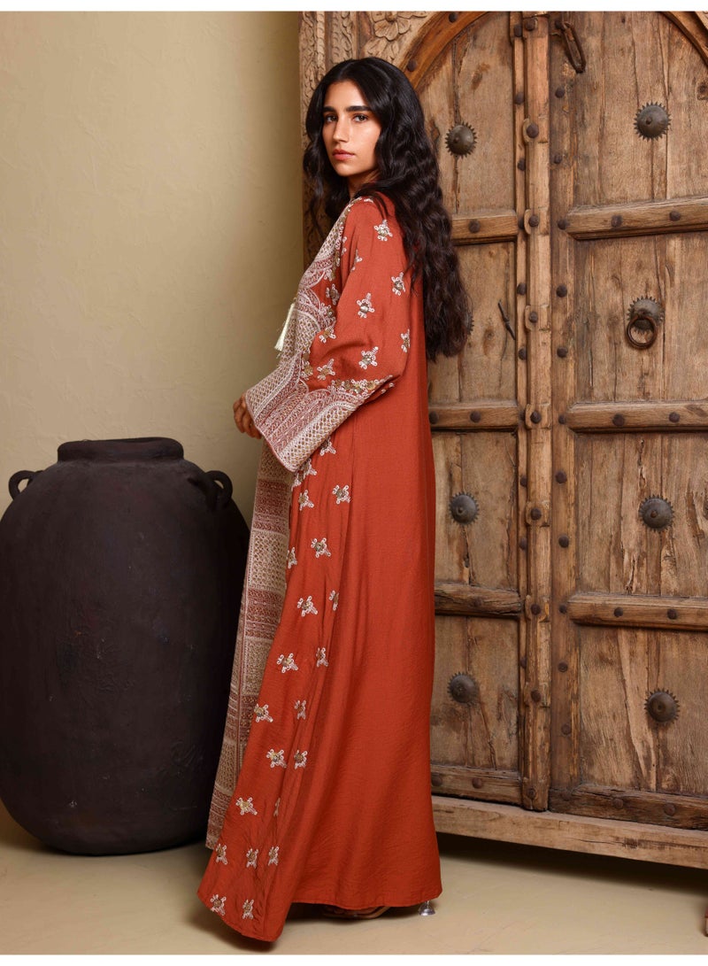 IKKXA Riwaq Jalabiya IK7002 Brown - Image 3